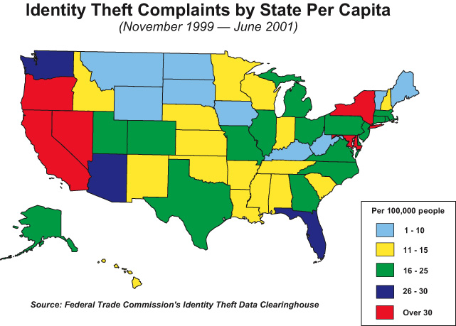 ID Theft Complaints by State